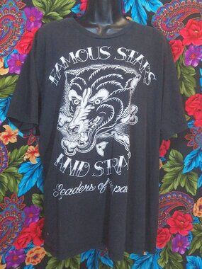 MEN'S DISTRESSED STARS AND STRAPS SHIRT  * RARE * LEADER OF THE PACK TEE SIZE XL